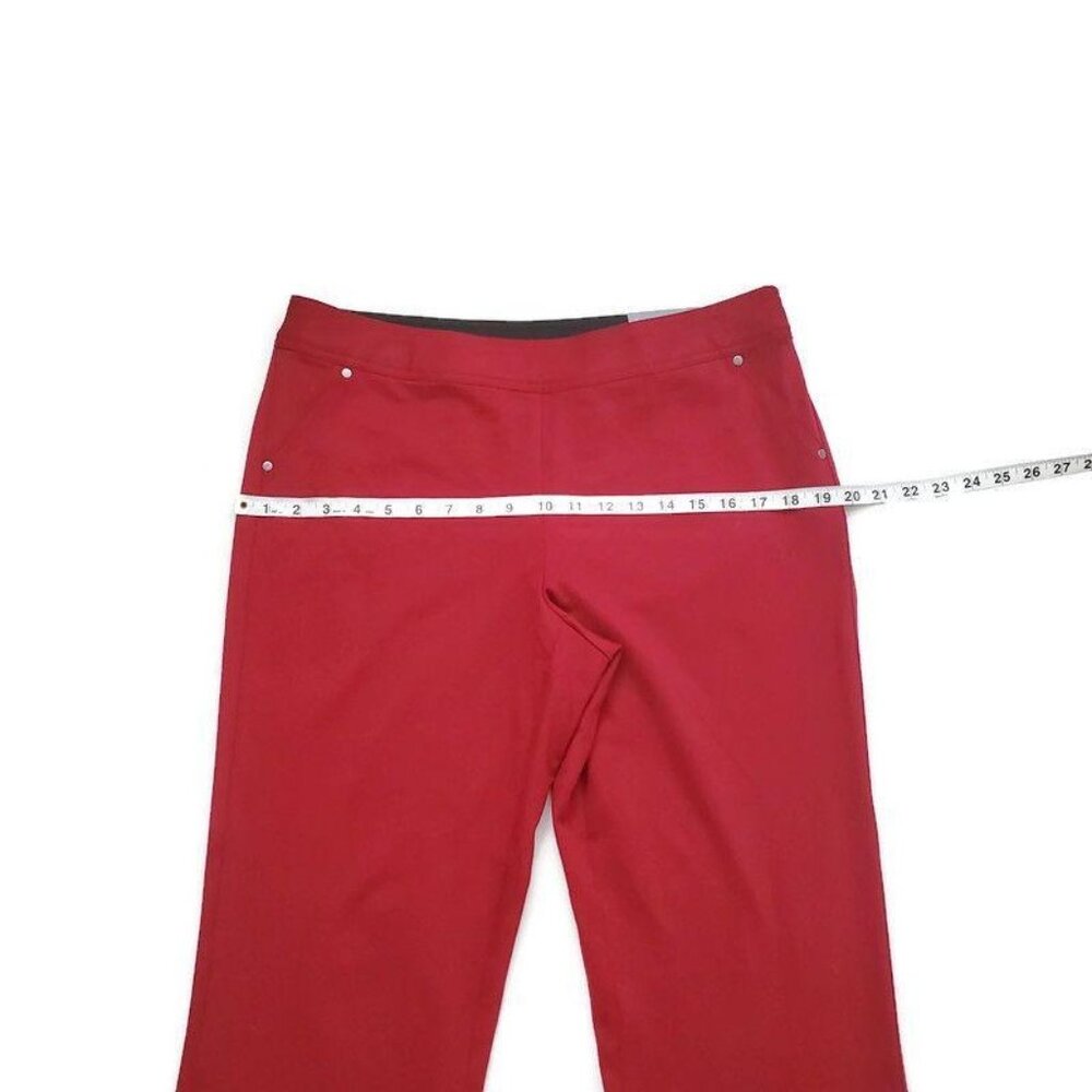 Skye's The Limit Red Back Zip Pockets Pull-On Ponte Pants Women's Size 12 NWT - Picture 11 of 15